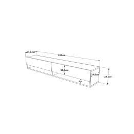 Mueble de TV de Pared Moderno Antracita-Roble - 180x31,5x29,5 cm - 2 Cajones y Estantes.