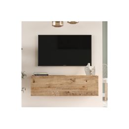 Mueble Mesa TV Moderno con Puerta en Melamina Color Madera 100x31.5x29.6cm - Diseño Elegante para Salón.