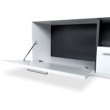 Mueble de salón y TV Composición para salón 200 Cm, blanco gran espacio almacenamiento