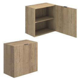 Meyvaser Mueble de salón y TV Conjunto muebles de salón apilable 301 Cm Ancho Color madera y blanco