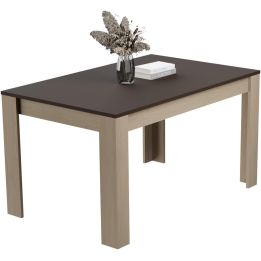 Mesa de Comedor, Mesa de Salón Fija, Color Roble - Grafito, Medidas: 140 cm (Largo) x 80 cm (Ancho) x 75 cm (Alto)