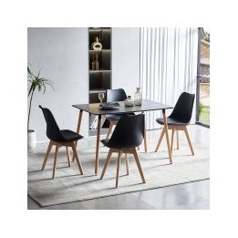 Mesa de Comedor o Cocina de 120 cm Lacada Color Negro 76x120x80 Cm – Alta Resistencia y Durabilidad