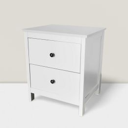 SALDO: Mesilla de Noche 2 Cajones Blanco 55cm x 48cm x 40cm