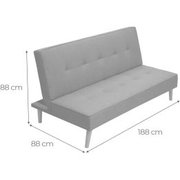 Sofá Cama Clic Clac 3 Plazas Tipo Libro, Color Azul oscuro, Diseño Moderno, 188x88x88 cm
