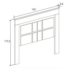 Pack de Dormitorio con Cabecero de 160 x 120 cm + 2 Mesitas de Noche + Cómoda | Color Cambria y Blanco