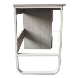 Escritorio Oficina 120 cm con 3 Cajones, Mesa de Ordenador Moderna, Tablero MDF y Melamina, Gris/Blanco, 120x48x74 cm