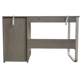 Escritorio Oficina 120 cm con 3 Cajones, Mesa de Ordenador Moderna, Tablero MDF y Melamina, Gris/Blanco, 120x48x74 cm